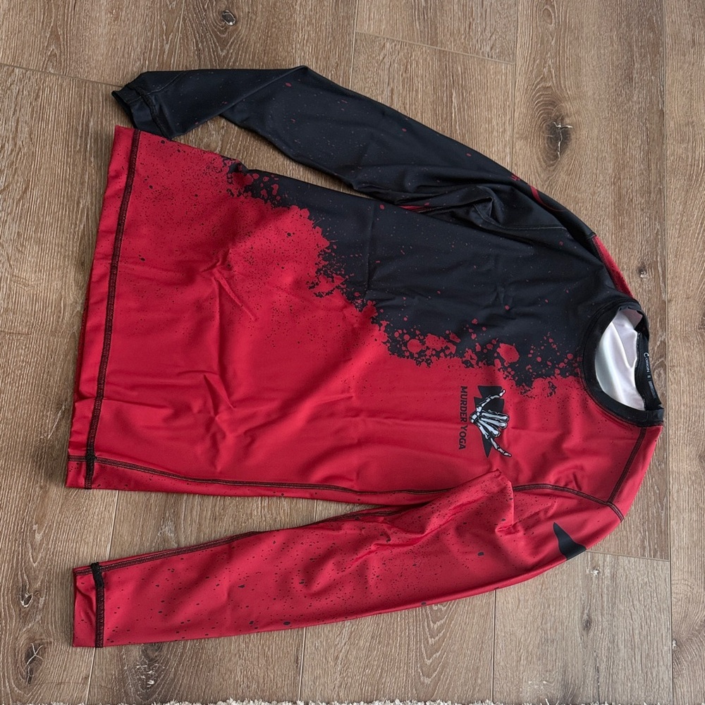 Men's Long Sleeve Rash Guard - Red/Black